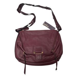 Kooba Leroy hobo crossbody handbag wildberry burgundy oxblood red NEW